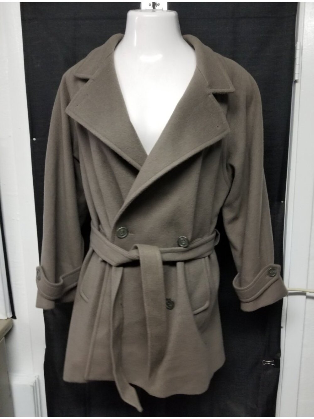 Women's Jones New York Black 100% Pure Wool Pea Coat Jacket Fantastic Condition
